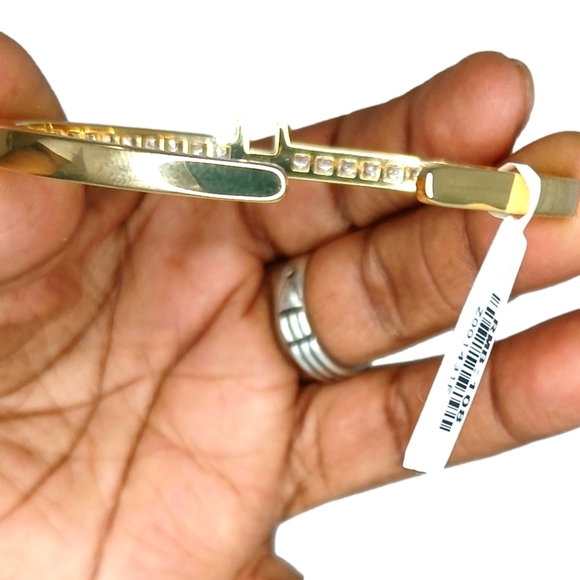 Gold Tone Rhinestones Braclet Stainless Steel - Picture 4 of 4